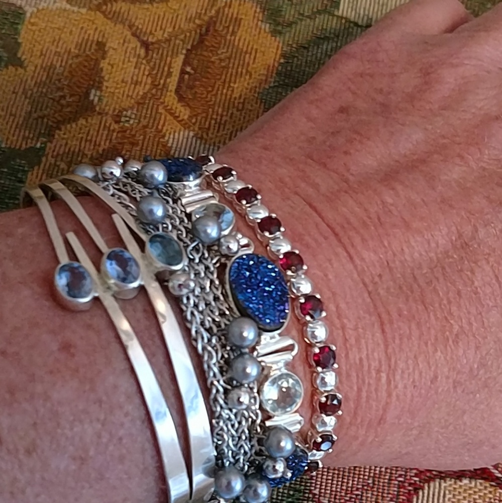 Sterling blue topaz cuff bracelet